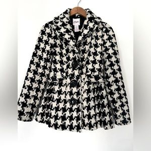 Women’s black and white pea coat